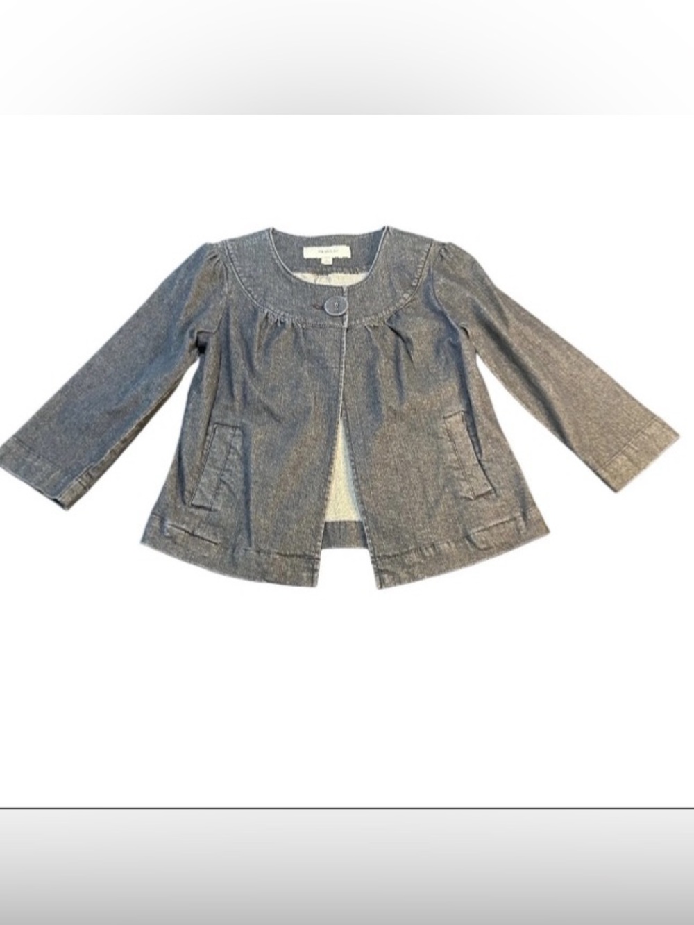Womens Open Flare Denim Shirt Jacket Cardigan Jean Layering Piece Size Small
